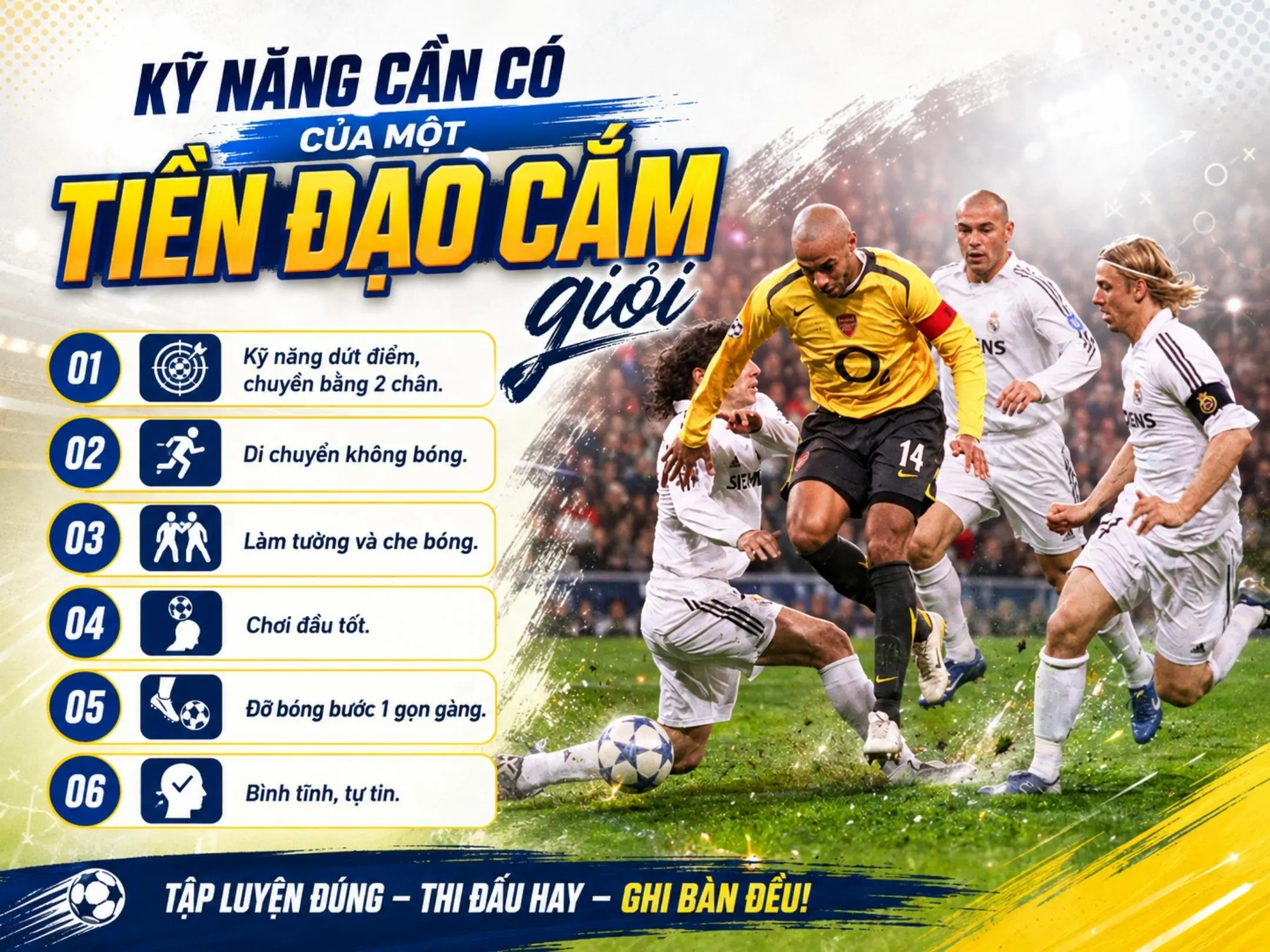 Tiền đạo cắm là gì? Vai trò, kỹ năng và cách chơi hiệu quả trong bóng đá 4 Kỹ năng cần có của một tiền đạo cắm giỏi