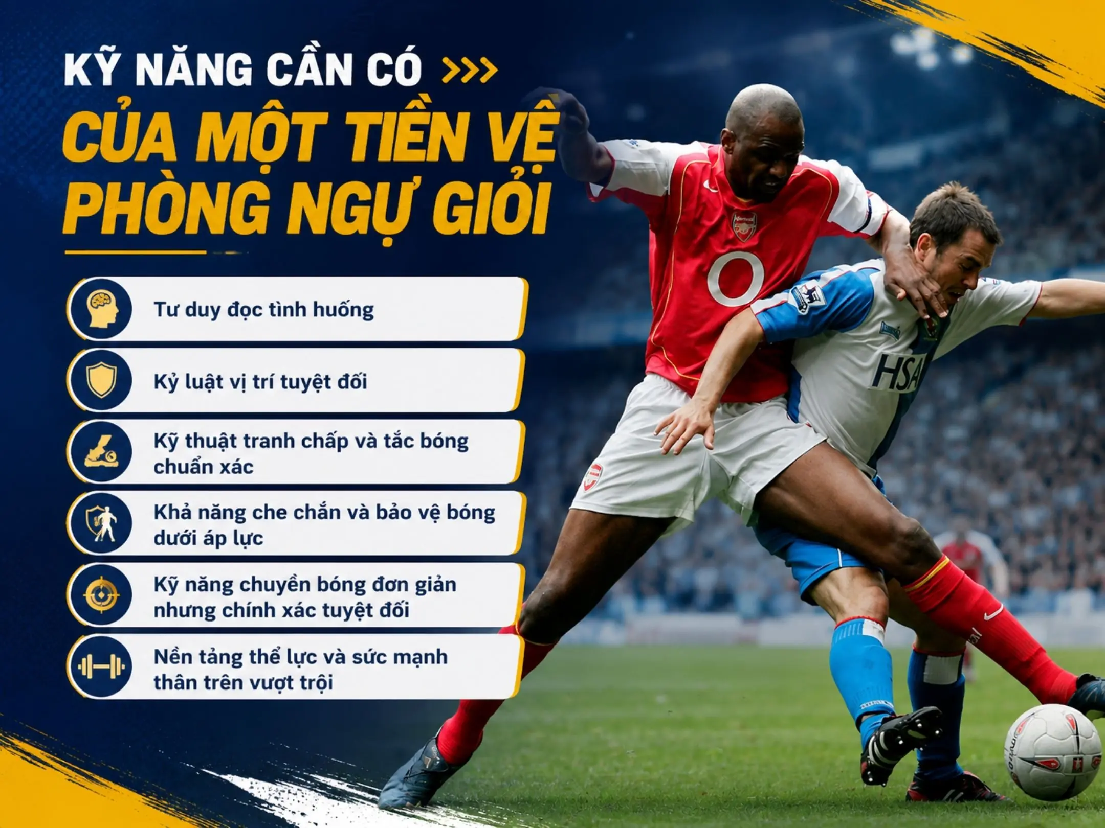 Tiền vệ phòng ngự là gì? Vai trò, kỹ năng và những tiền vệ phòng ngự xuất sắc nhất 5 Kỹ năng cần có của một tiền vệ phòng ngự giỏi