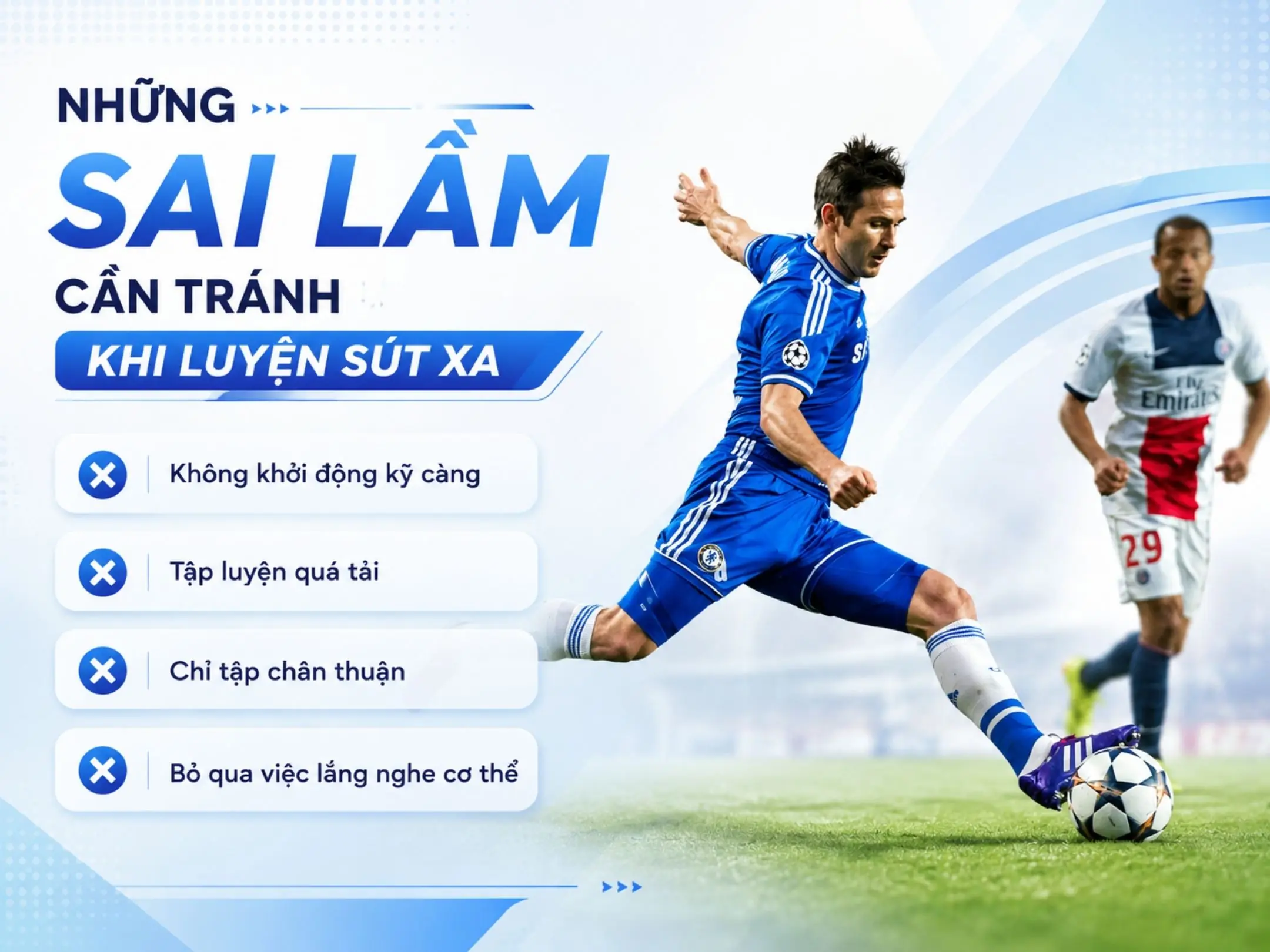 Sút xa: tận dụng tối đa khoảng trống vùng Zone 14, vũ khí xuyên phá các hàng phòng ngự lùi sâu 5 Những sai lầm cần tránh khi luyện sút xa