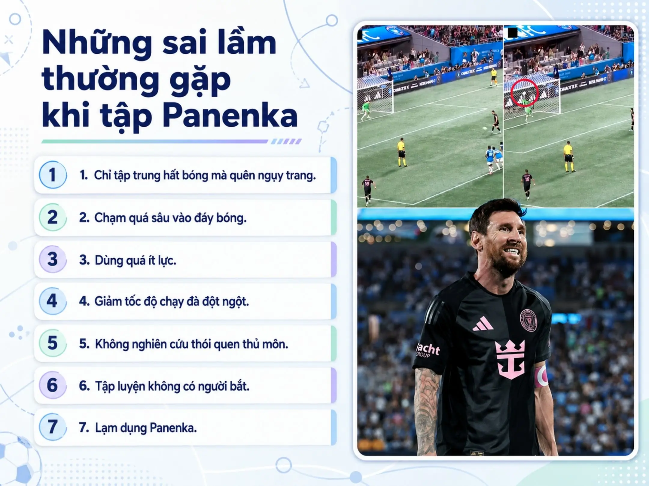 Những sai lầm thường gặp khi tập Panenka