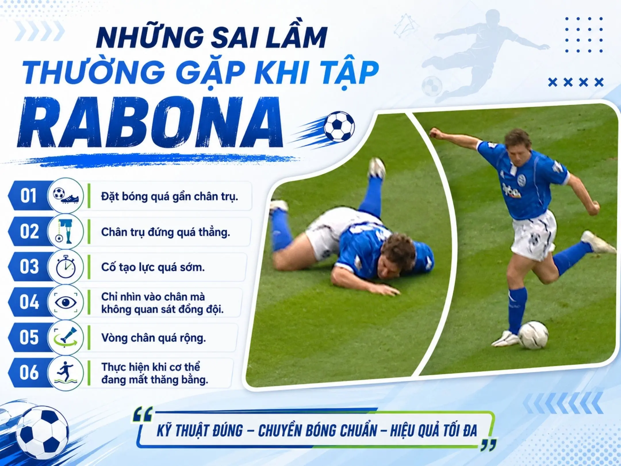 Rabona là gì? Nghệ thuật vắt chéo đôi chân trong bóng đá 4 Những sai lầm thường gặp khi tập Rabona