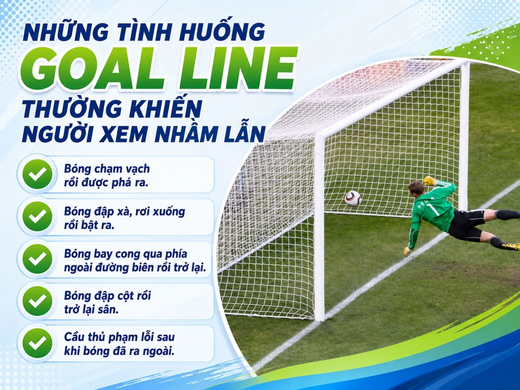 Những tình huống goal line thường khiến người xem nhầm lẫn
