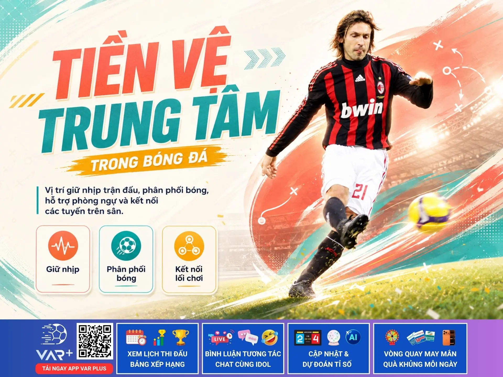 Tiền vệ trung tâm là gì? Vai trò, kỹ năng và cách chơi hiệu quả trong bóng đá 1 Tiền vệ trung tâm là gì? Vai trò, kỹ năng và cách chơi hiệu quả trong bóng đá