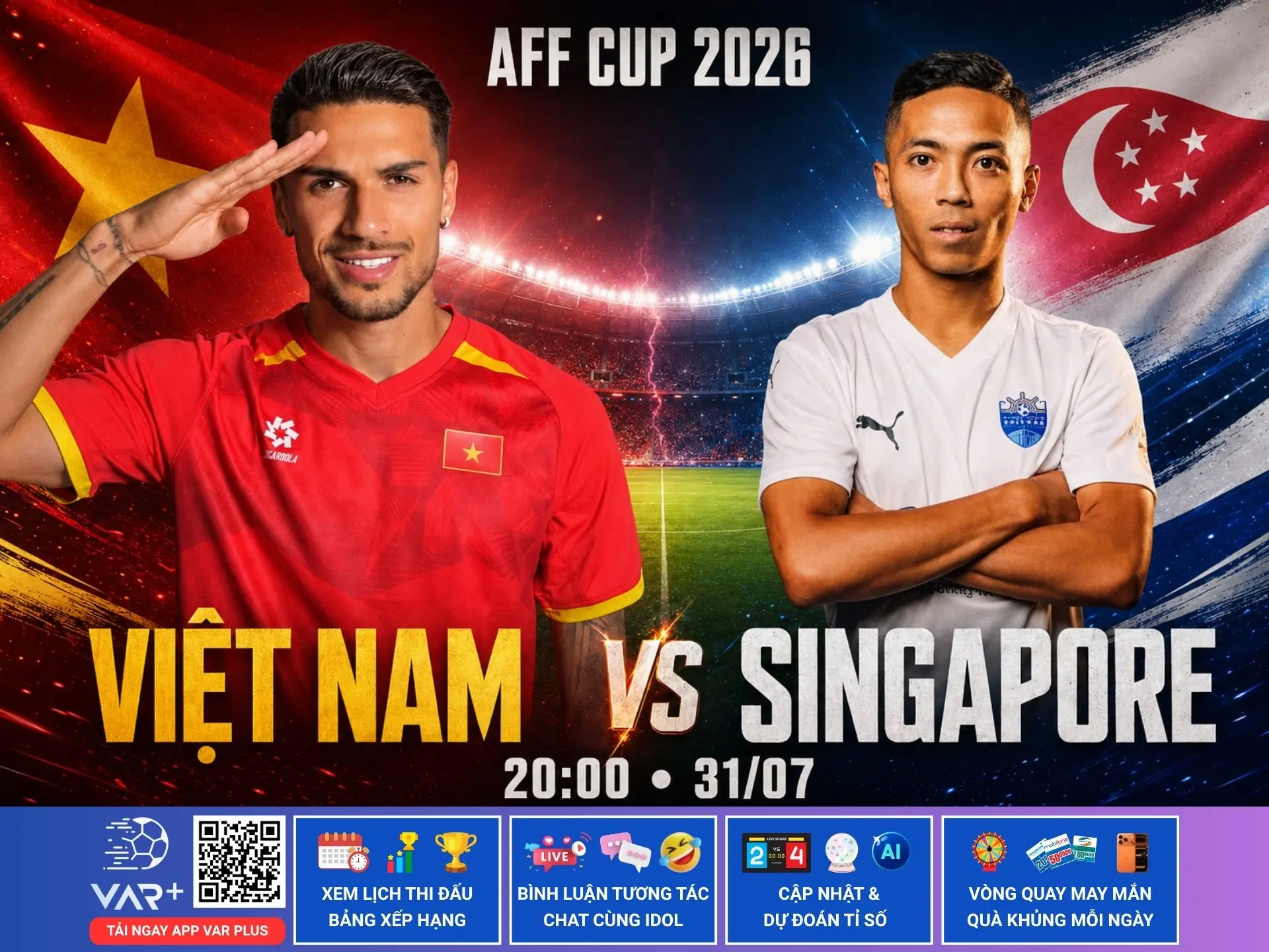 Trực tiếp Việt Nam và Singapore AFF Cup 2026 với tính năng sa bàn: Mỹ Đình chờ cuộc thử lửa đầu tiên của nhà vô địch 1 Trực tiếp Việt Nam và Singapore AFF Cup 2026 với tính năng sa bàn: Mỹ Đình chờ cuộc thử lửa đầu tiên của nhà vô địch