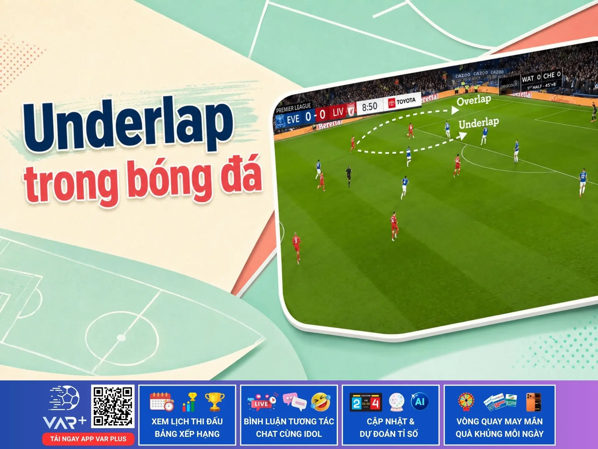 Underlap trong bóng đá là gì? Cuộc đột kích từ khoảng trống phía trong
