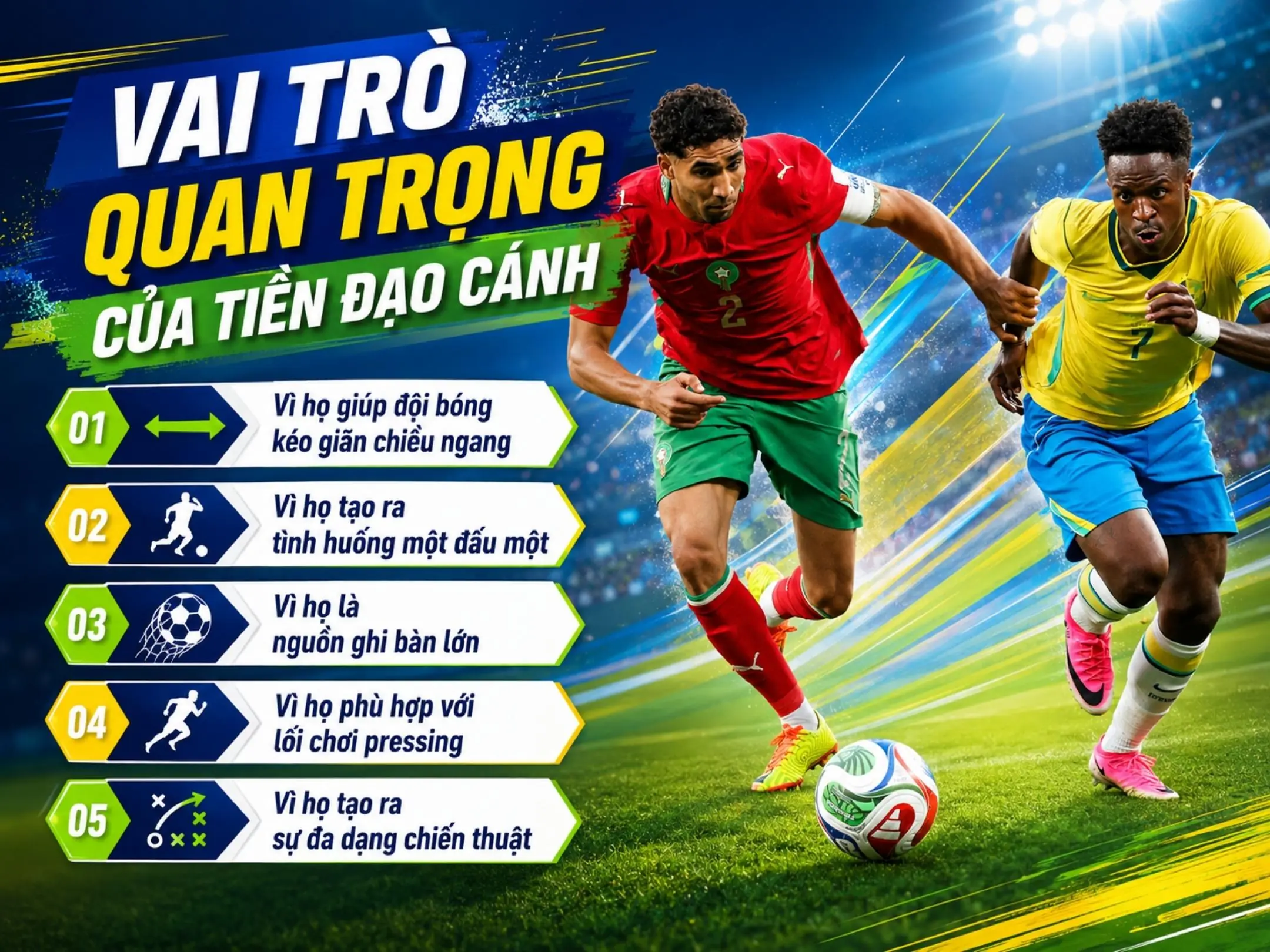 Vai trò quan trọng của tiền đạo cánh