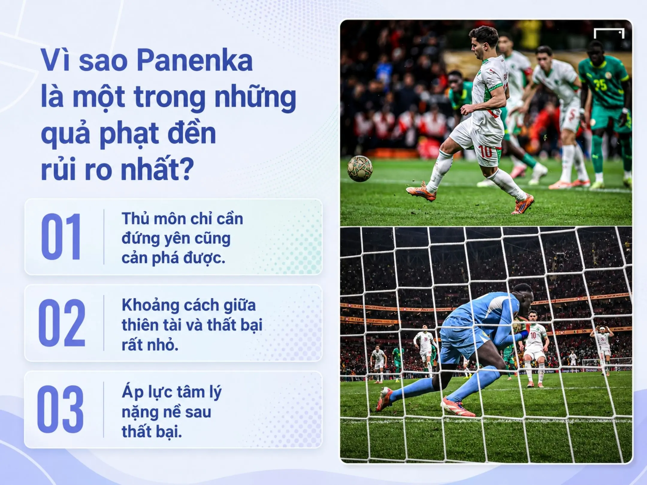 Vì sao Panenka là một trong những quả phạt đền rủi ro nhất?