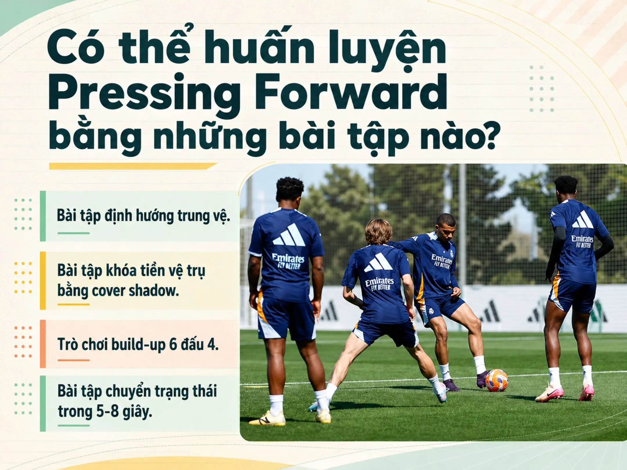 Pressing Forward: Tiền đạo là lớp phòng ngự đầu tiên 5 Có thể huấn luyện Pressing Forward bằng những bài tập nào?