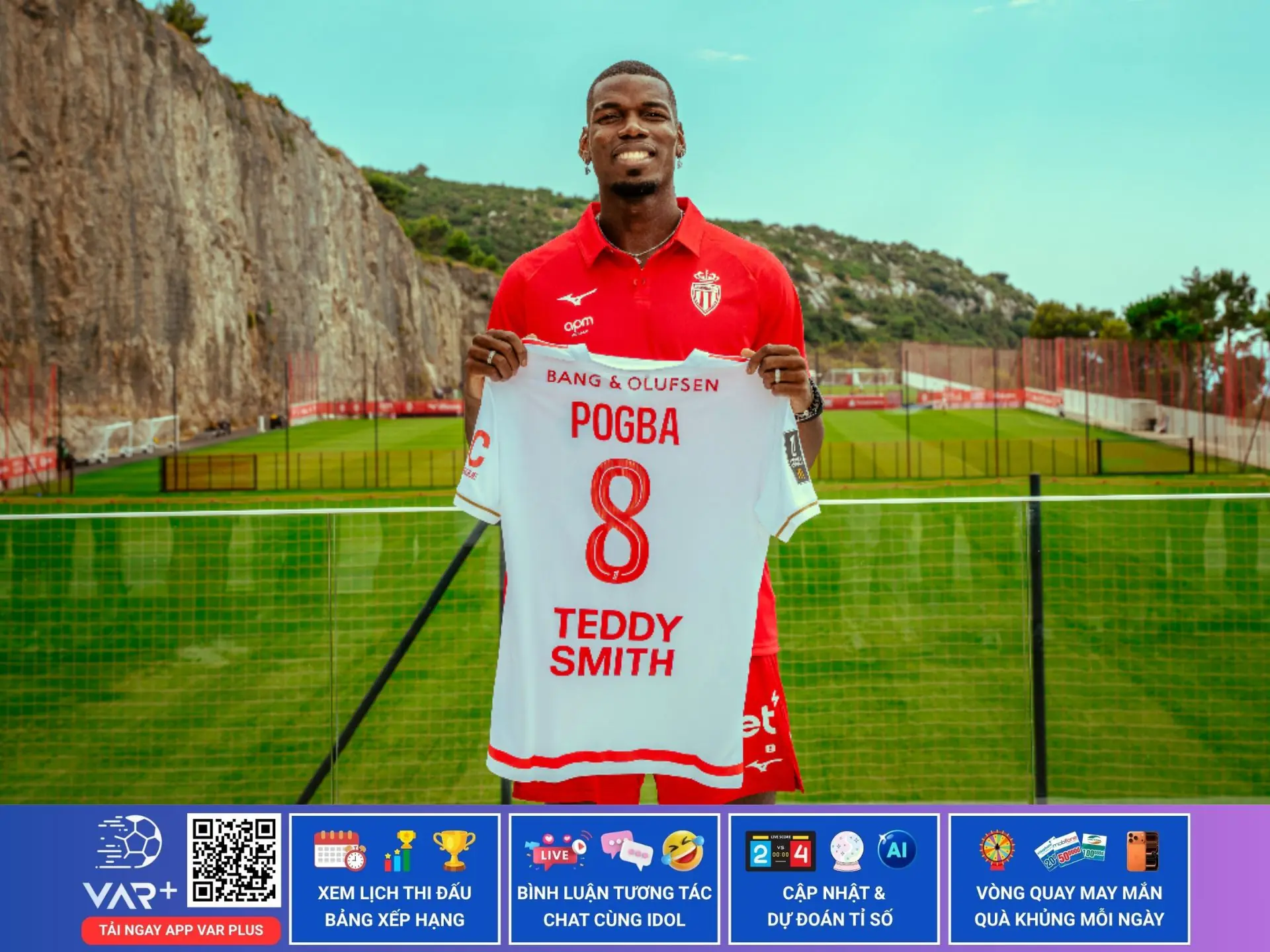 Paul Pogba từng rất xúc động trong ngày ra mắt câu lạc bộ AS Monaco