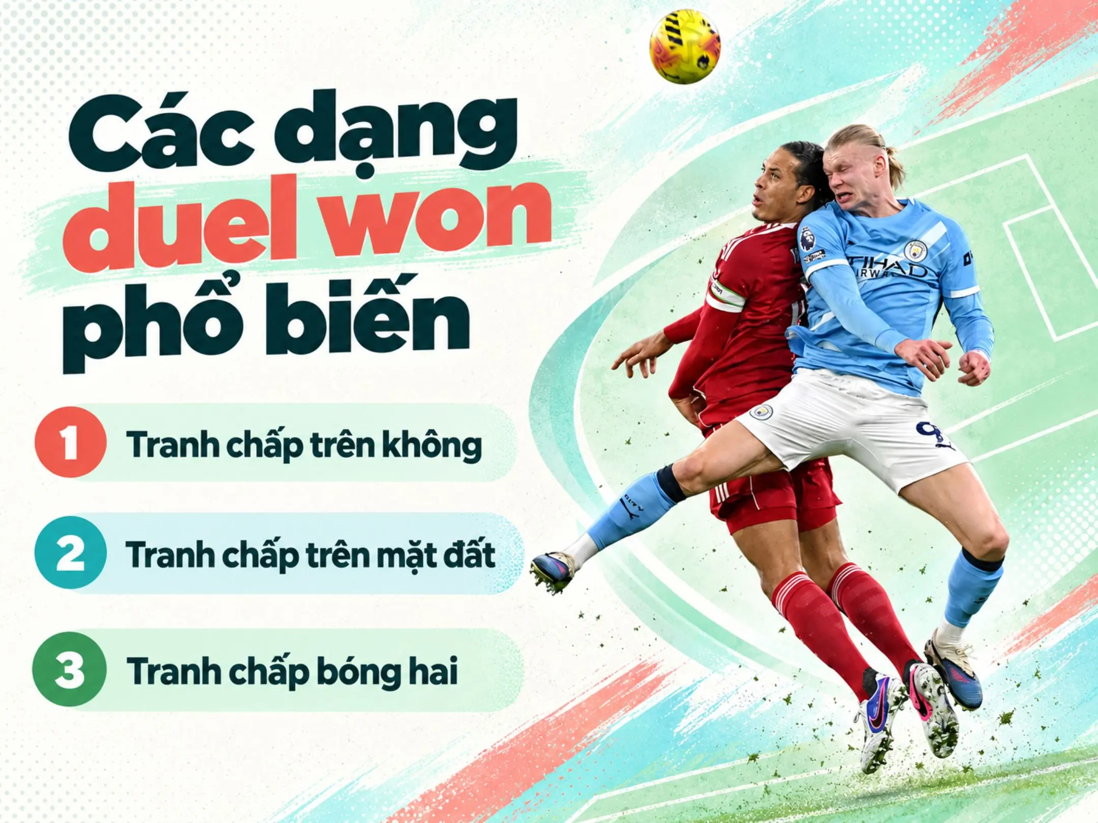 Duel won: Đọc trận đấu qua những cuộc đối đầu 2 Các dạng duel won phổ biến
