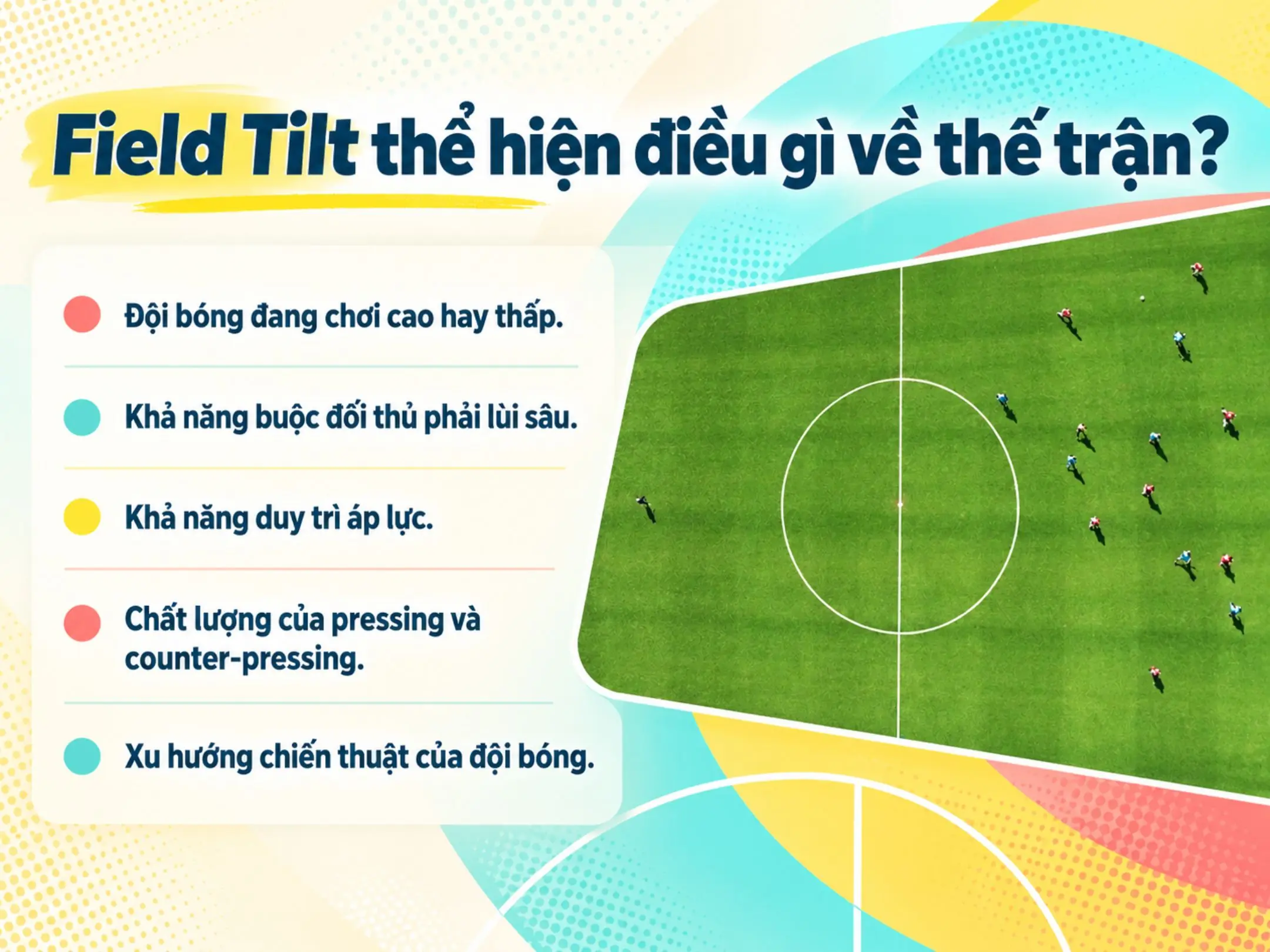 Giải mã Field Tilt: Khi bóng chỉ lăn trên phần sân của một đội 2 Field Tilt tiết lộ điều gì về thế trận?