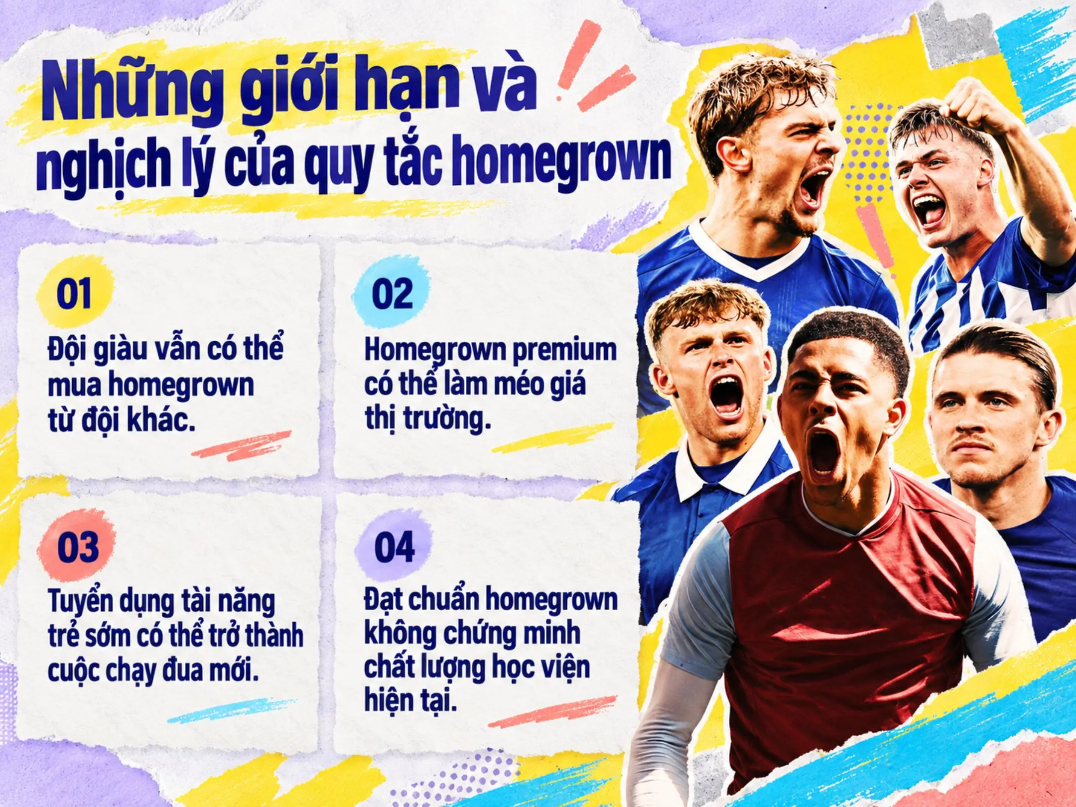 Cầu thủ homegrown: Vì sao các câu lạc bộ luôn cần đào tạo lực lượng "cây nhà lá vườn"? 3 Những giới hạn và nghịch lý của quy tắc homegrown