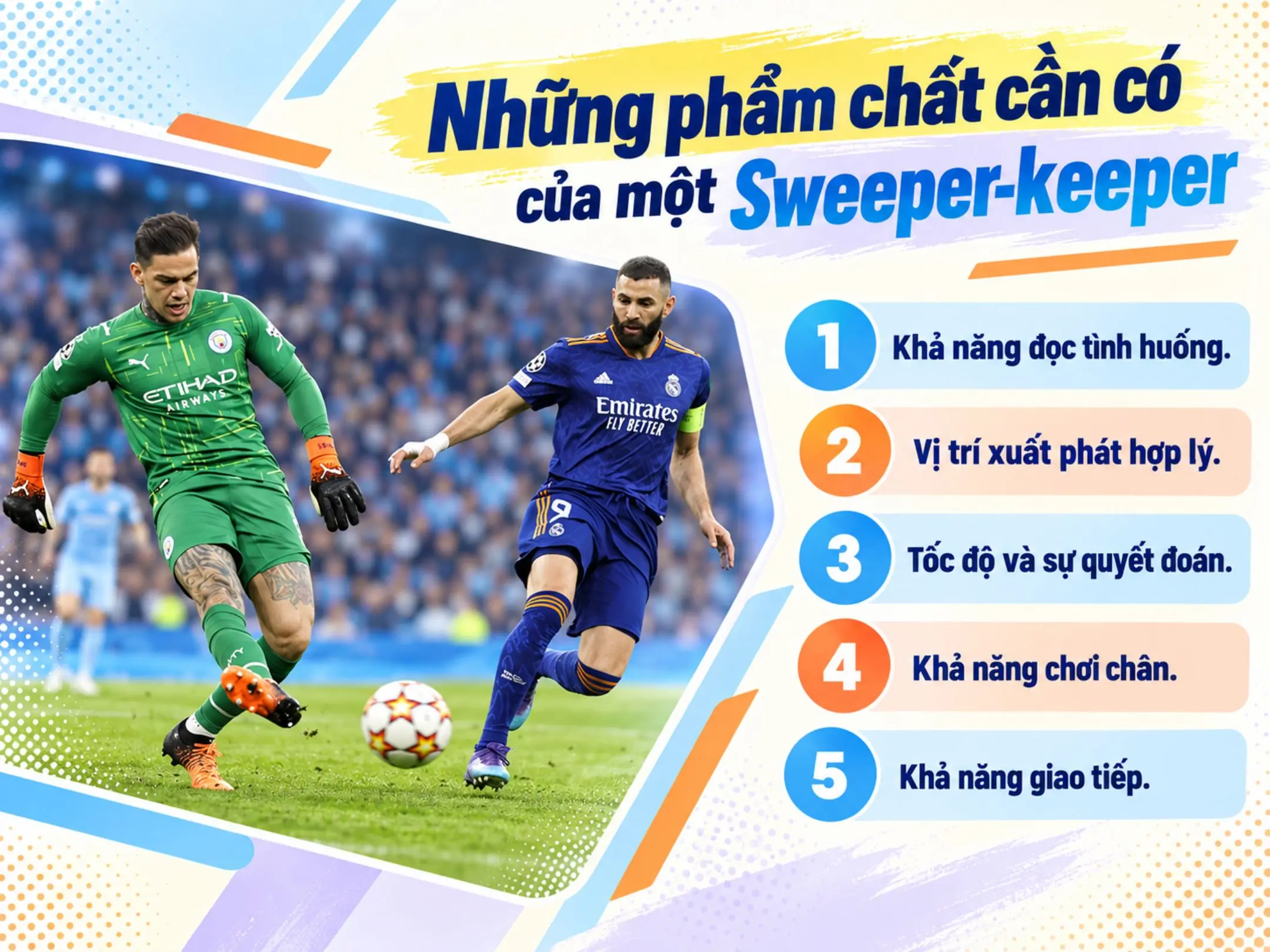 Sweeper-keeper là gì? Giải mã vai trò thủ môn quét 3 Những phẩm chất cần có của một Sweeper-keeper