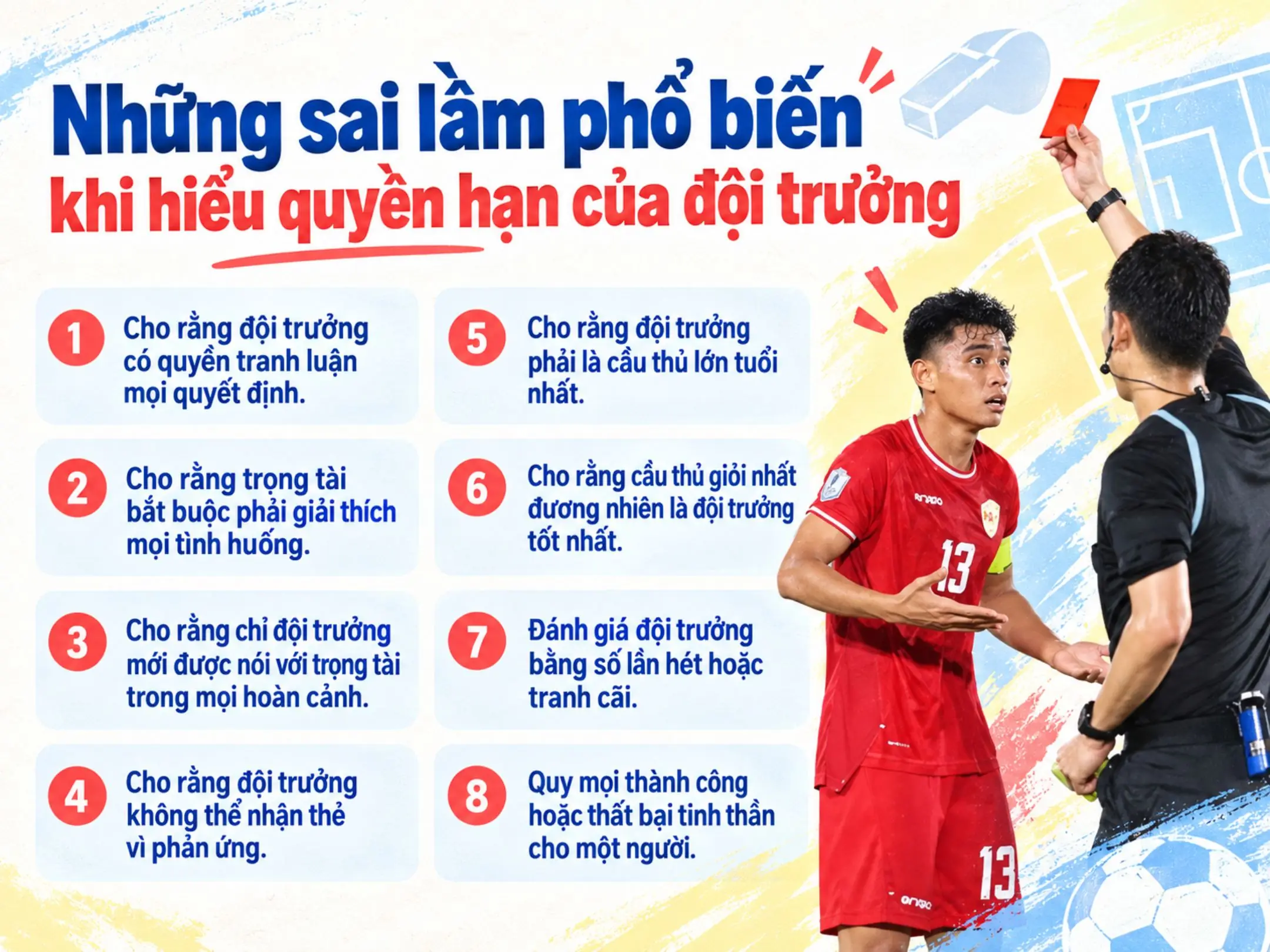 Những sai lầm phổ biến khi hiểu quyền hạn của đội trưởng