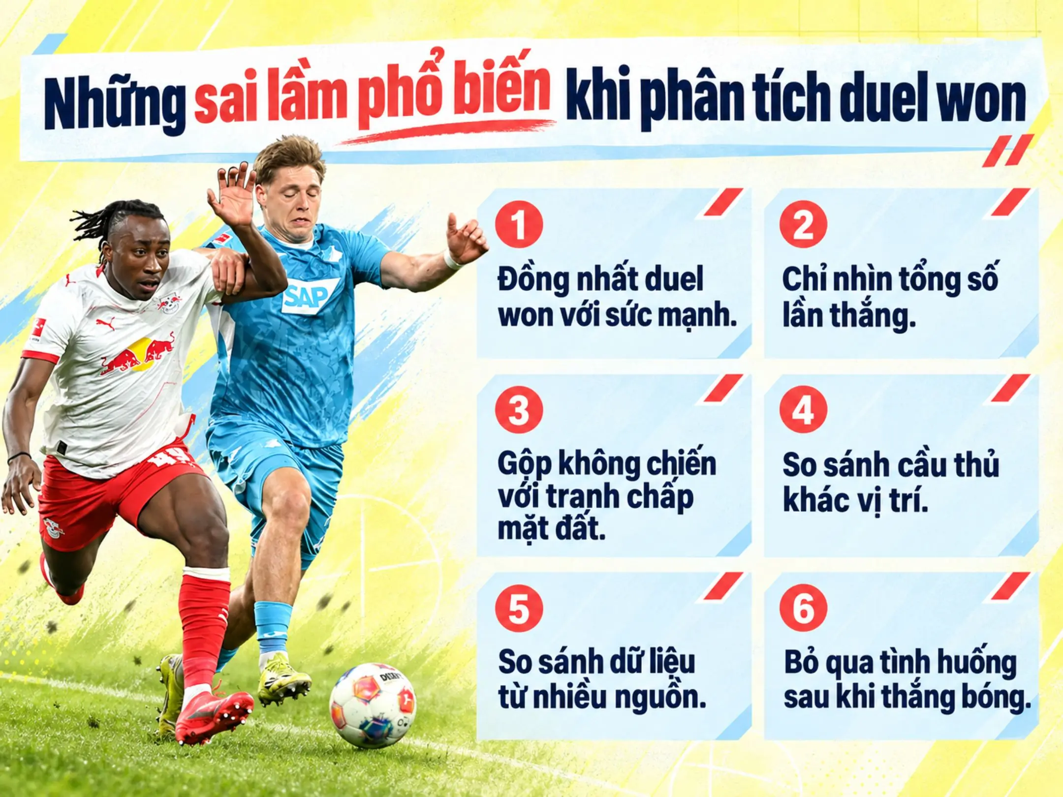Duel won: Đọc trận đấu qua những cuộc đối đầu 4 Những sai lầm phổ biến khi phân tích duel won