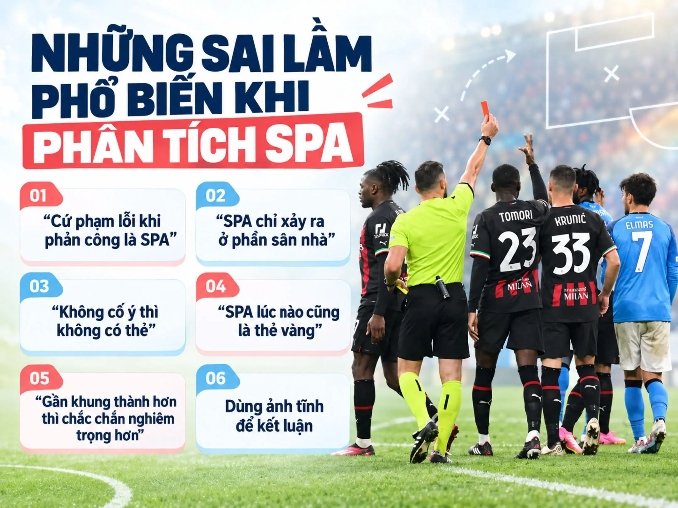 SPA trong bóng đá: phạm lỗi chiến thuật để trì hoãn một đợt phản công nguy hiểm 3 Những sai lầm phổ biến khi phân tích SPA