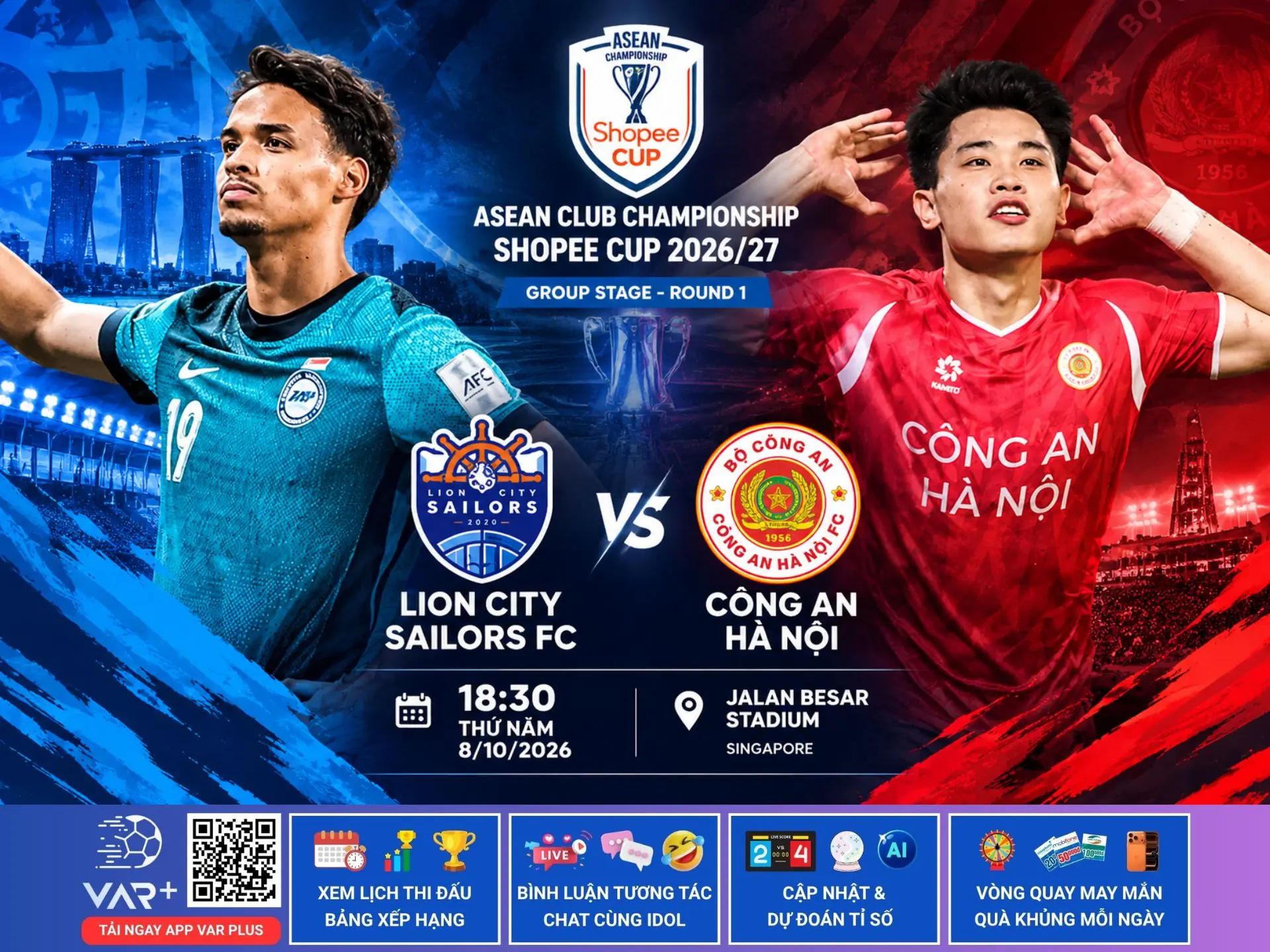 Lion City Sailors vs Công An Hà Nội: CAHN đứng trước bài kiểm tra bản lĩnh tại Jalan Besar 1 Lion City Sailors vs Công An Hà Nội: CAHN đứng trước bài kiểm tra bản lĩnh tại Jalan Besar