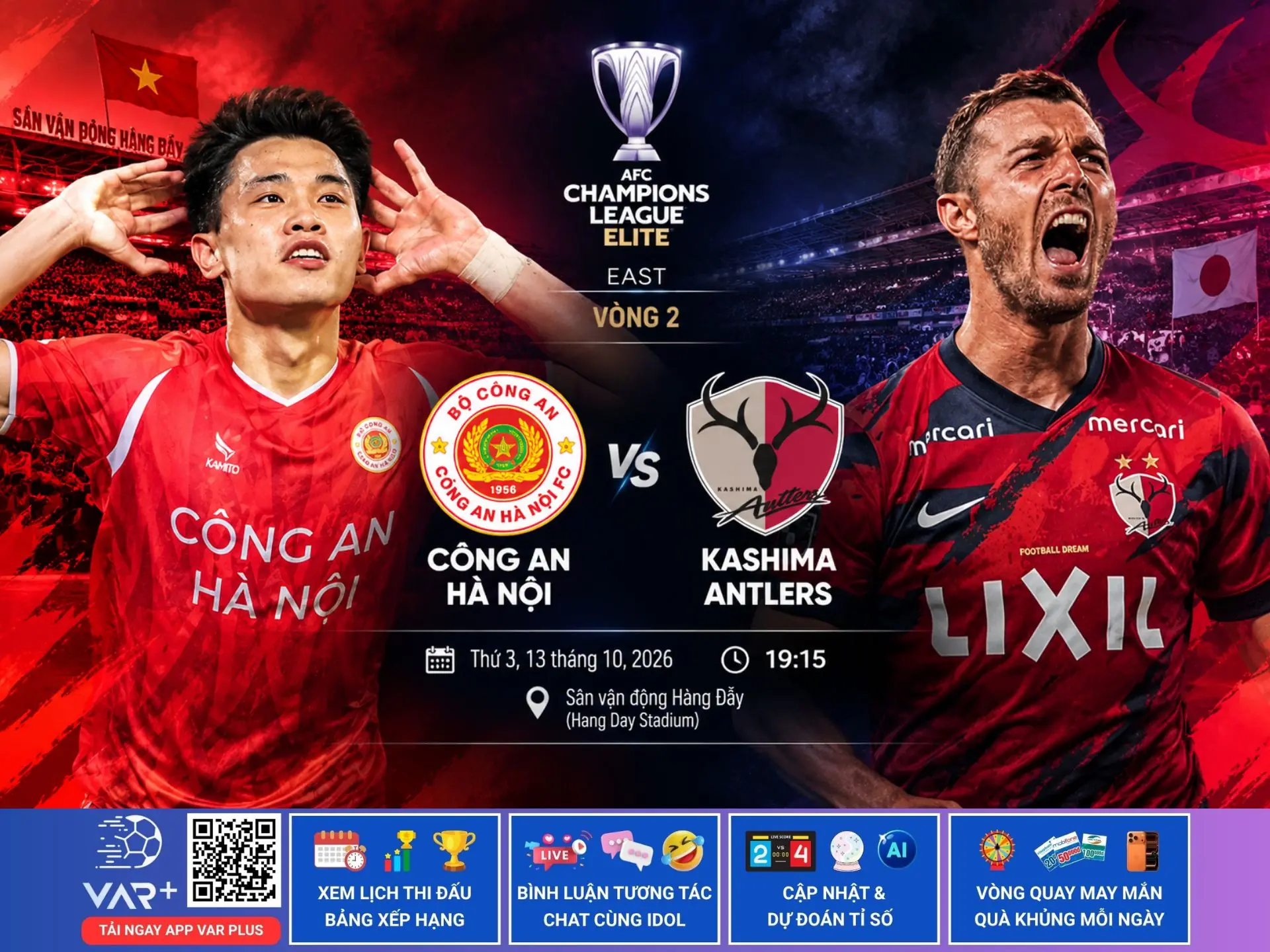 Nhận định chuyên sâu Công An Hà Nội vs Kashima Antlers: Thử thách bản lĩnh châu lục tại Hàng Đẫy