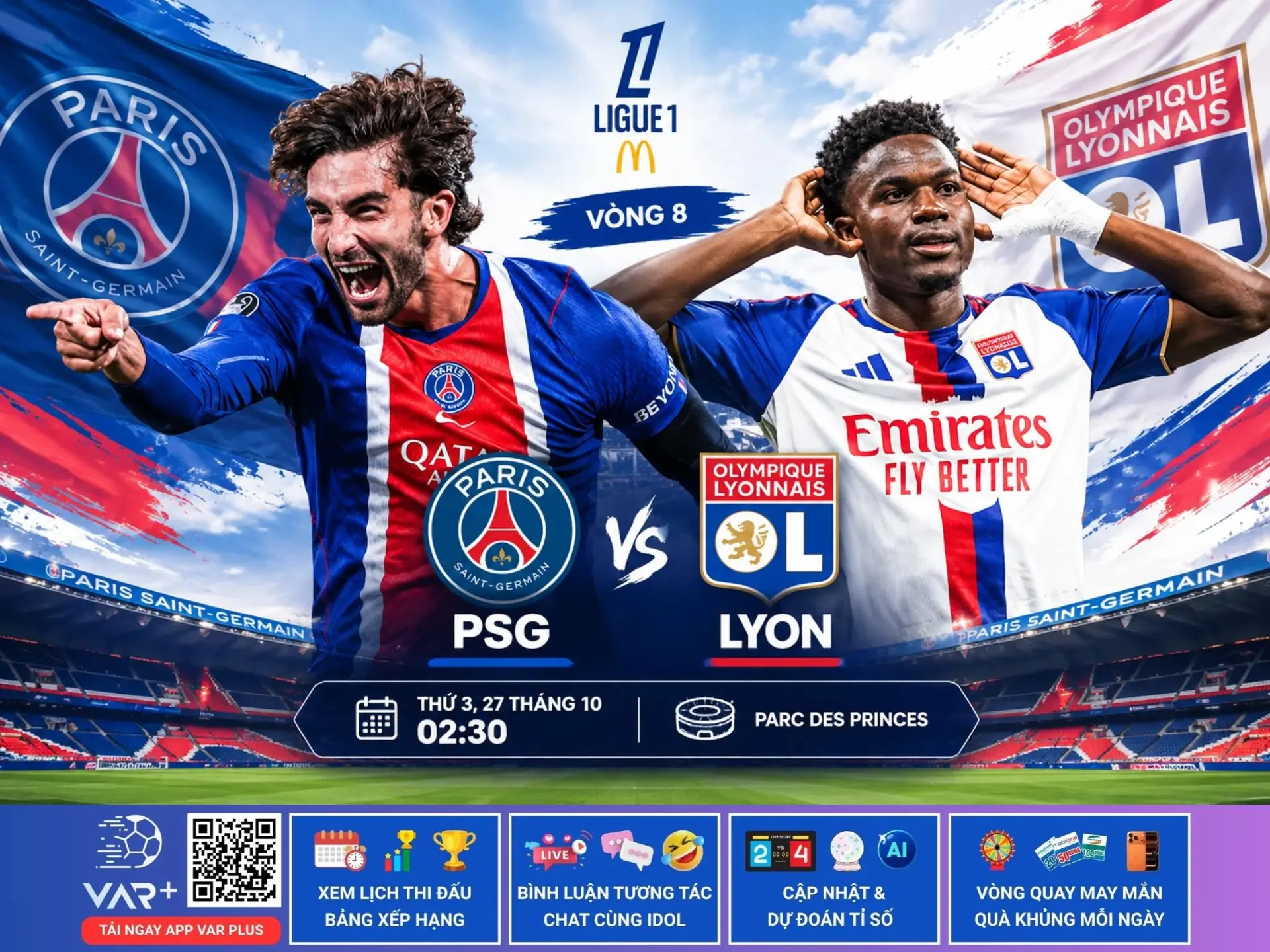 Nhận định PSG và Lyon: Đại chiến ngôi đầu Ligue 1 và bài toán bản lĩnh 1 Nhận định PSG và Lyon: Đại chiến ngôi đầu Ligue 1 và bài toán bản lĩnh