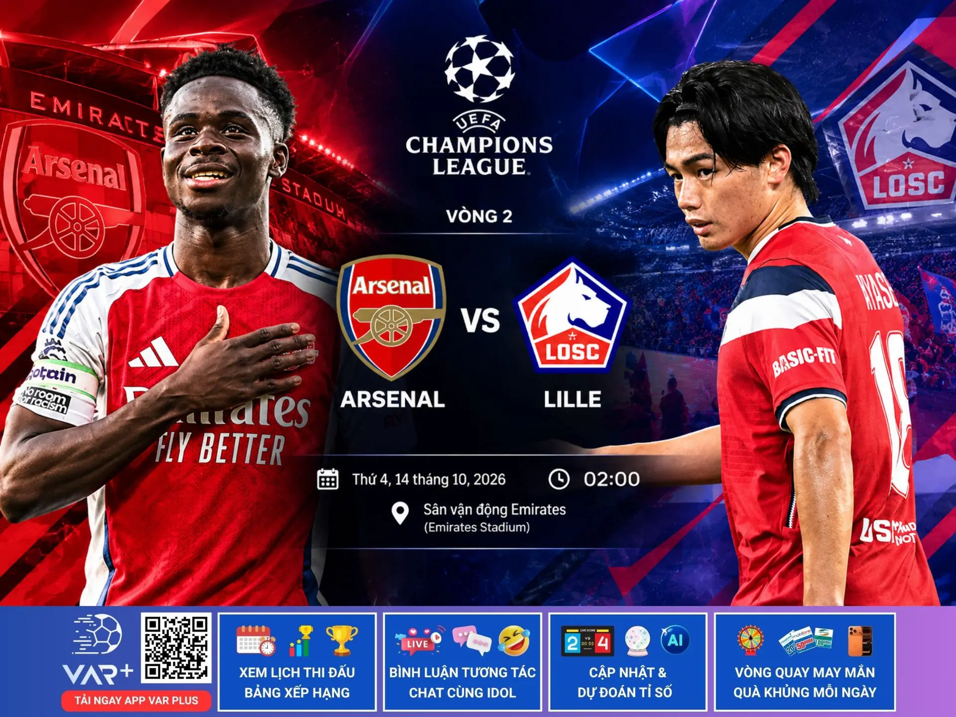 Trực tiếp sa bàn Arsenal vs Lille: Pháo thủ trước bài kiểm tra bản lĩnh tại Emirates