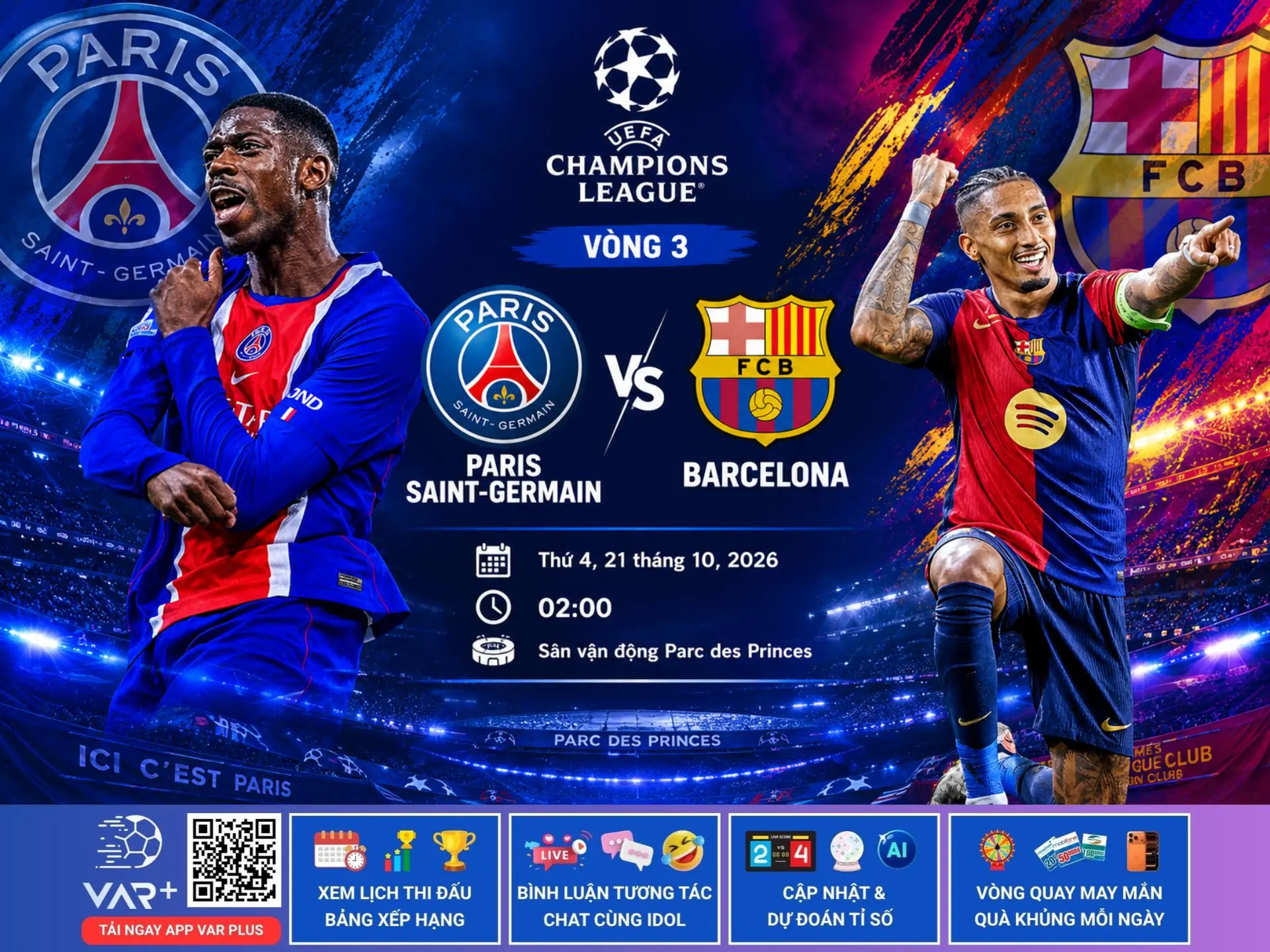 Trực tiếp sa bàn PSG và Barcelona: Cuộc đấu giữa hai cỗ máy tấn công và chiến thuật đỉnh cao